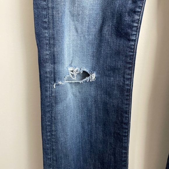 7 For All Mankind Men's Medium Wash Denim Distressed Knee Jeans‎ Size 33 - Picture 3 of 14